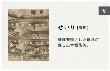 せいり【整理】整理整頓された道具が醸し出す機能美。